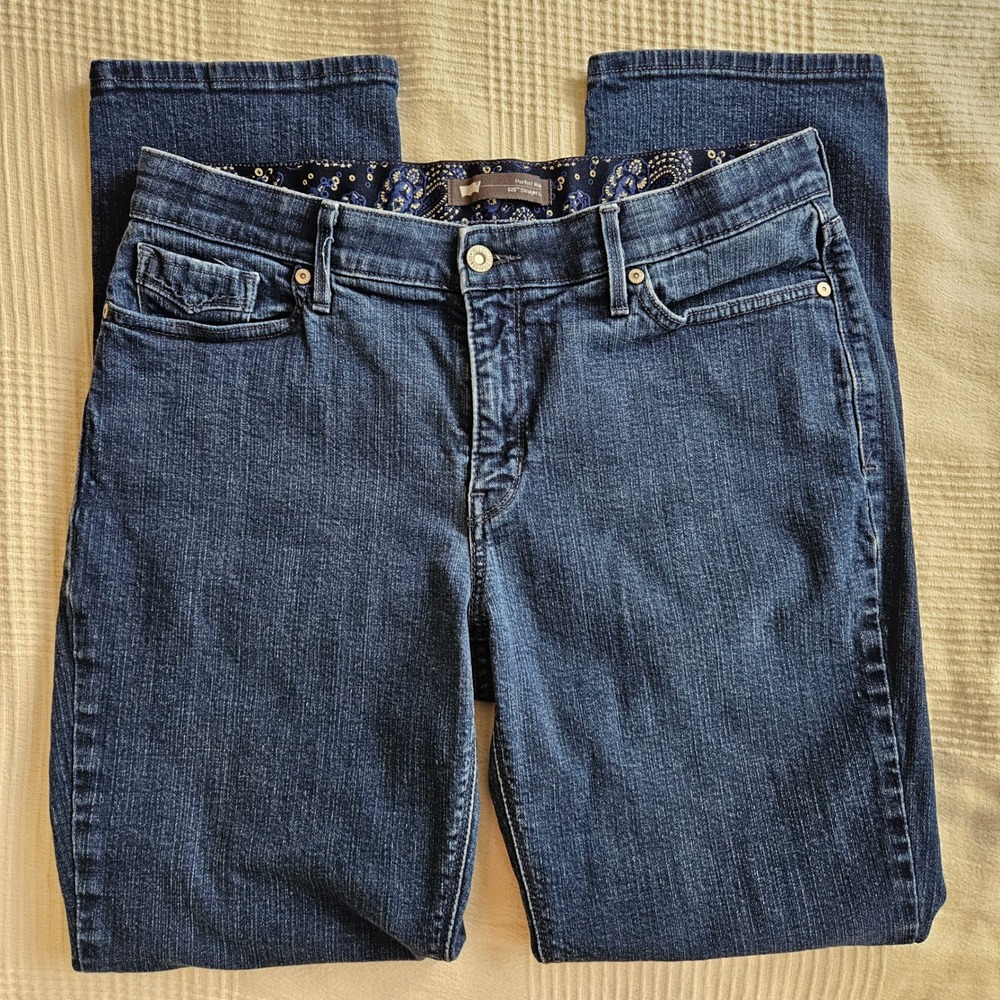 Levis 525 Perfect Waist Straight Leg Blue Jeans Dark Wash Western Women 32x32